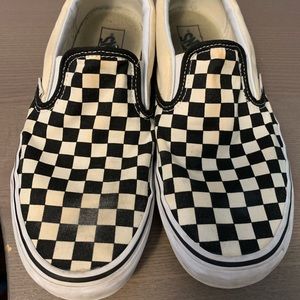 Men’s checkered slip on vans size 12